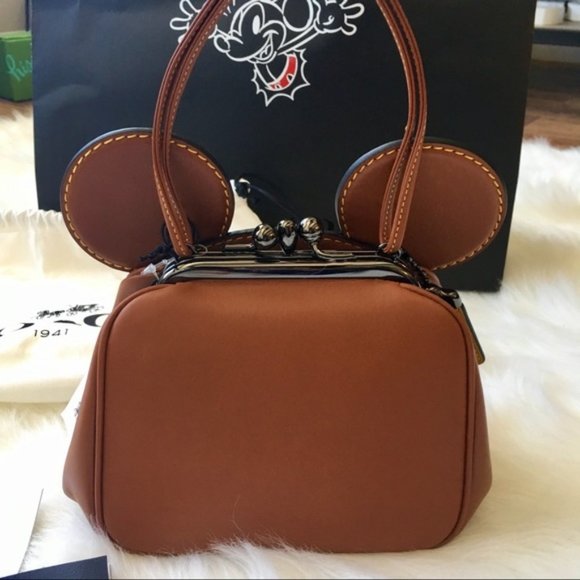 NWT Disney x Coach Mickey Ears Kisslock purse